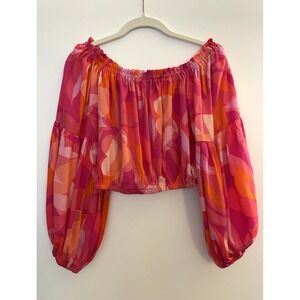 VICI Collection Fuschia Womens Off-The-Shoulder Blouse Tropical Size Extra Small